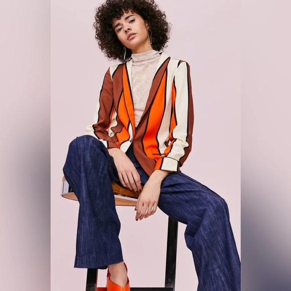 Anthropologie Jackets & Blazers - SCOTCH &‎ SODA by MAISON SCOTCH for ANTHROPOLOGIE Stripe Drapey Blazer